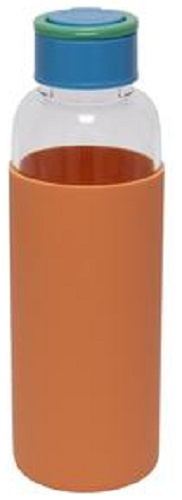 Fisura fľaša na vodu Eco Friendly 6,5 x 20,5 cm 480 ml sklenená oranžová
