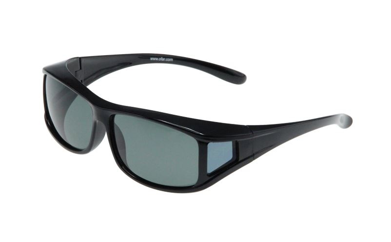 FitOfar slnečné okuliare čierne unisex so sivým zorníkom VZ0001A