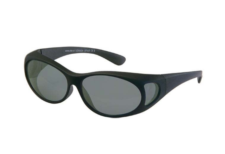 FitOfar slnečné okuliare čierne unisex so sivým zorníkom VZ0002A