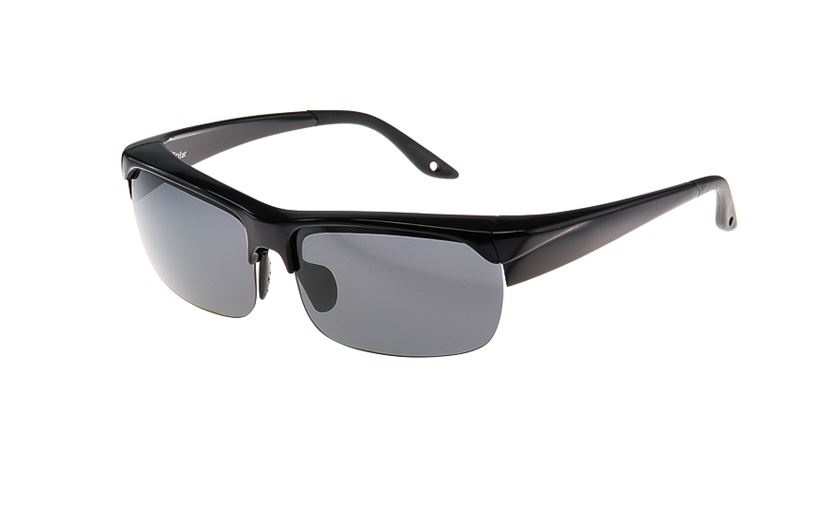 FitOfar slnečné okuliare čierne unisex so sivým zorníkom VZ0018A