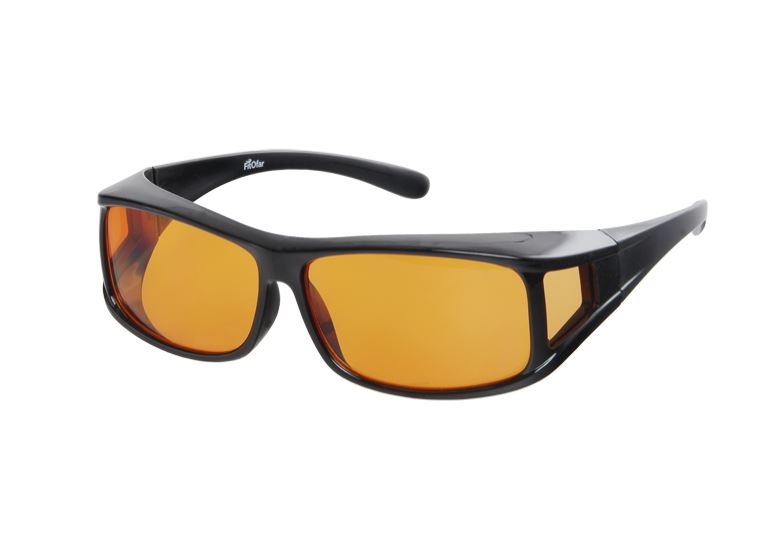 FitOfar slnečné okuliare čierne unisex s oranžovými sklami VZ0001C