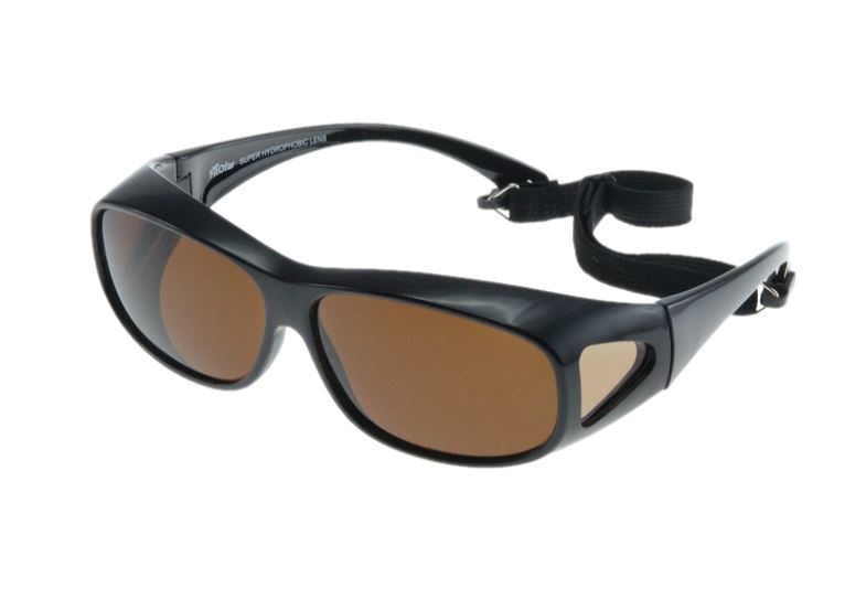 FitOfar športové slnečné okuliare čierne unisex s hnedým zorníkom VZ0016A