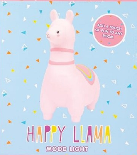Fizz Creations dekoračná lampa Happy lama 19 x 15 cm ružová