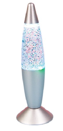 Fizz Creations lávová lampa 6 x 6 x 19 cm sklenená strieborná