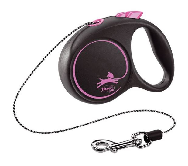 Flexi rollline Black Design páska 5 metrov ružová