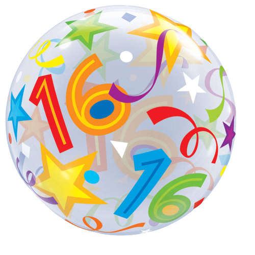 Folat balón 16 rokov Bubliny 56 cm latex