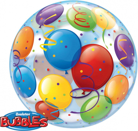 Folat balónik Bubbles 56 cm latex transparentný