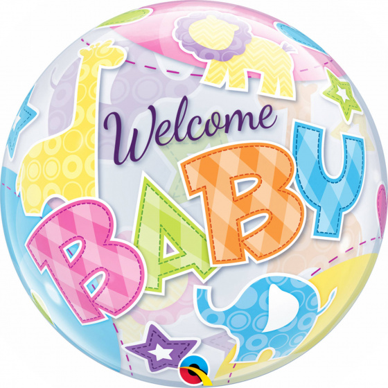 Folat balónik Welcome Baby 56 cm latex