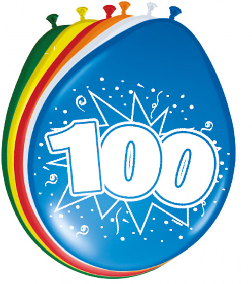 Folat balóniky 100 rokov 30 cm latex 8 kusov