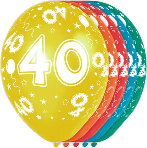 Folat balóny 40 rokov 30 cm latex 5 kusov