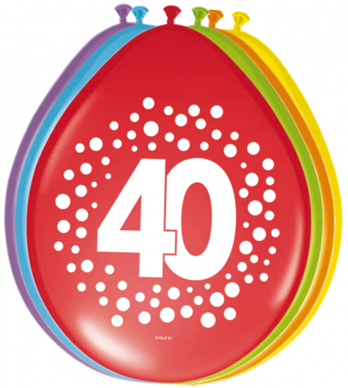 Folat balóniky 40 rokov 30 cm latex 8 kusov