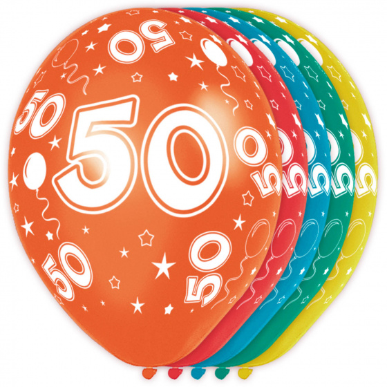 Folat balóny 50 rokov 30 cm latex 5 kusov