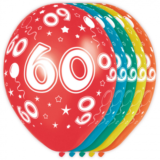 Folat balóniky 60 rokov 30 cm latex 5 kusov