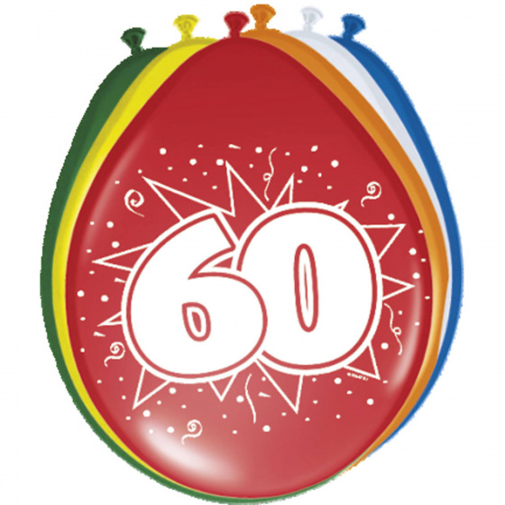 Folat balóniky 60 rokov 30 cm latex 8 kusov