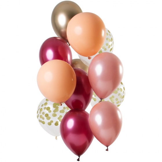 Folat balóny Rich Ruby 30 cm latex 12 kusov
