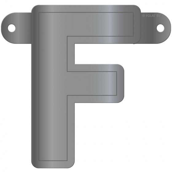 Folat kyvadlo písmeno F 12,5 x 11 cm kartón strieborný