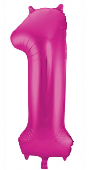 Folat balónik číslo 1 fólia 86 cm ružová