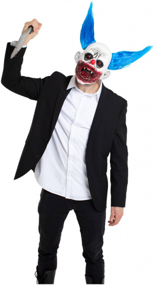 Folat obliekacia maska Scary Clown latexová modrá jednoveľkosť