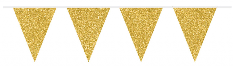 Folat vlajkový rad Glitter 6 metrov zlatý