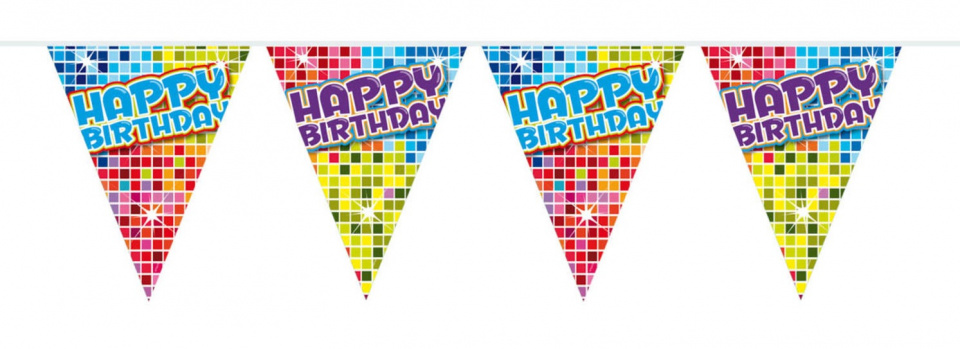 Folat čiara vlajky Happy Birthday 6 metrov