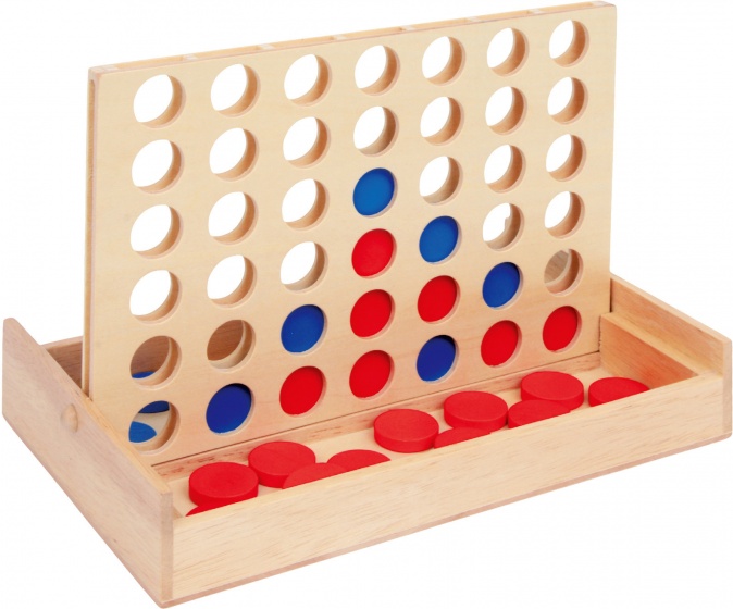 4-on-1 row travel game junior 24 cm wood natural