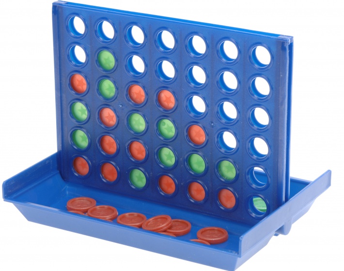 4-on-1 row travel game junior 15 cm blue/red/green