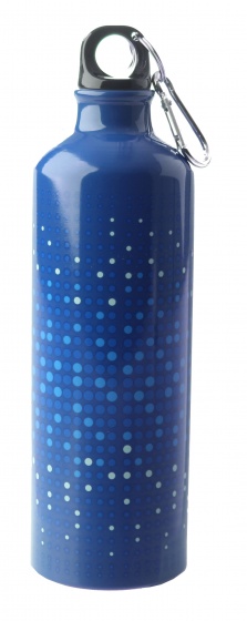 drinking bottle with carabiner 750 ml alu blue