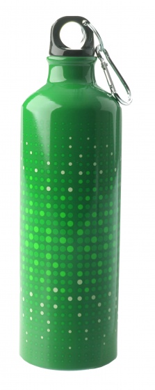 drinking bottle with carabiner 750 ml alu green