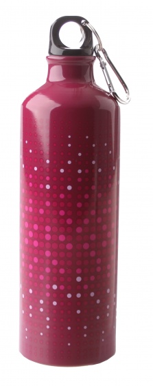 drinking bottle with carabiner 750 ml alu pink
