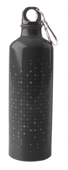 drinking bottle with carabiner 750 ml alu black