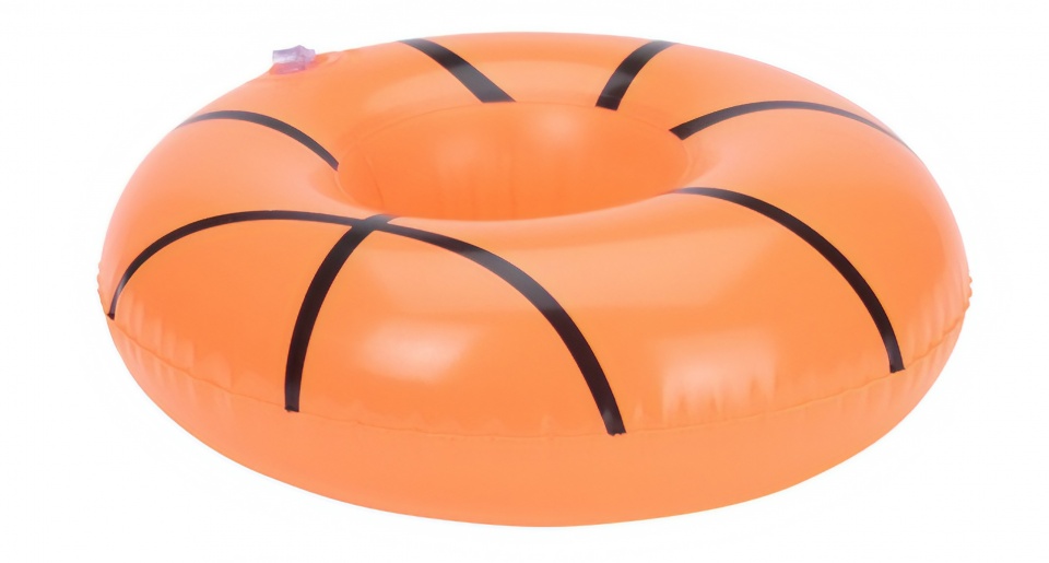 inflatable cup holder 18 cm basketball orange