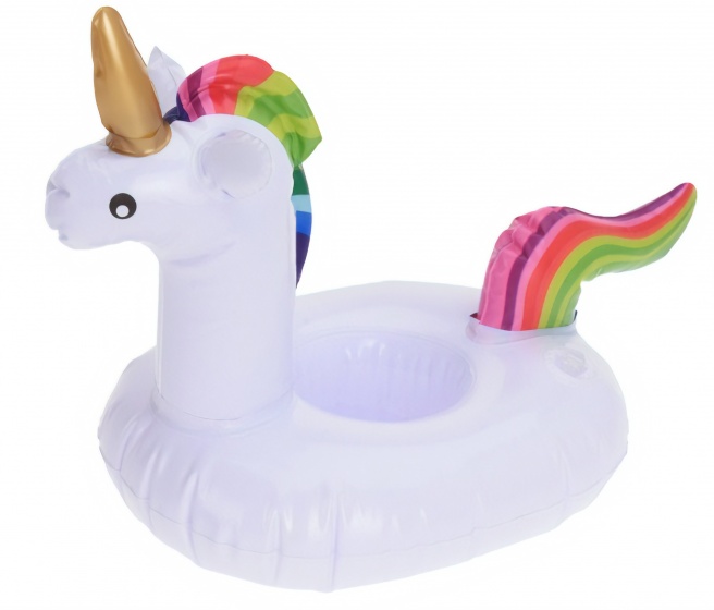 inflatable cup holder 18 cm unicorn white
