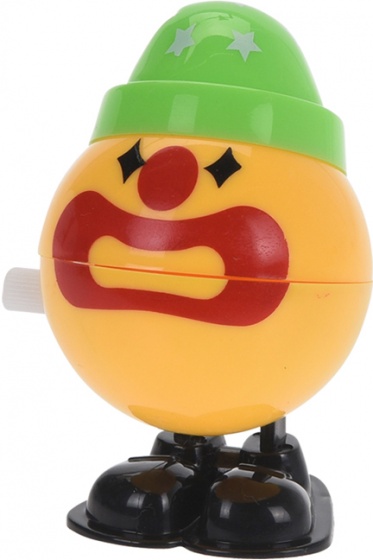 Free and Easy opwindfiguur clown 6,5 cm geel