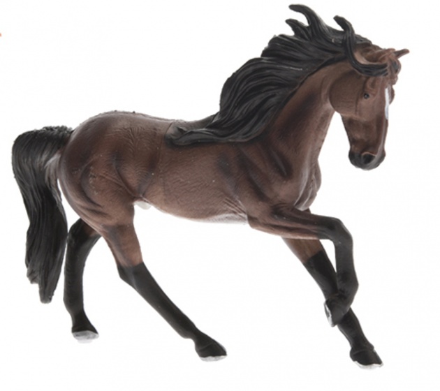 Horse 16cm dark brown