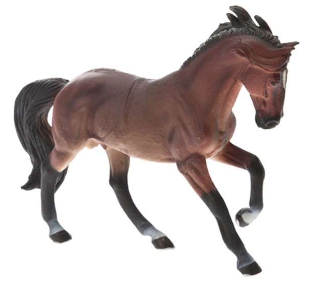 Horse 16cm dark brown/white