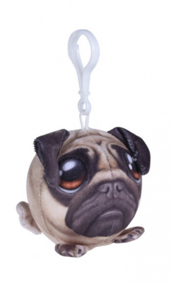Free and Easy sleutelhanger hond 7 cm textiel bruin