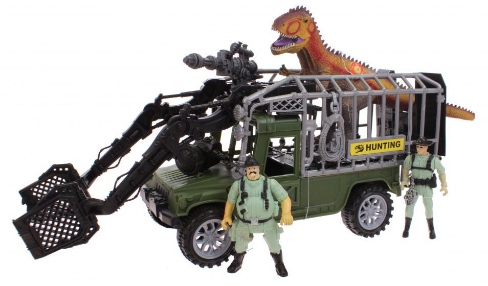 play set dinosaur hunters with car and dinosaur 38 cm
