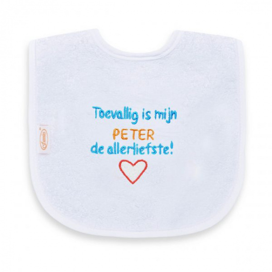 bib Peter the sweetest 40 cm cotton white