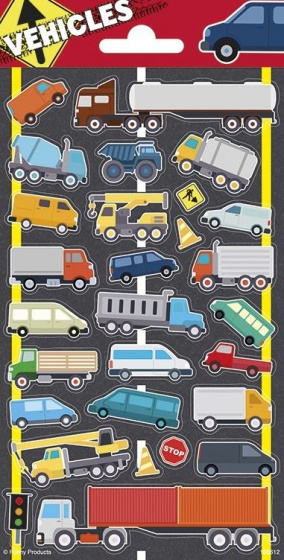Funny Products stickervel vehicles jongens papier 28 stuks