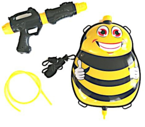 Funny Toys waterpistool met tank 35,5 cm geel/zwart 5 delig