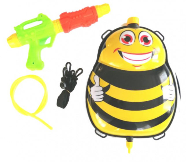 Funny Toys waterpistool met tank 35,5 cm zwart/geel 5 delig