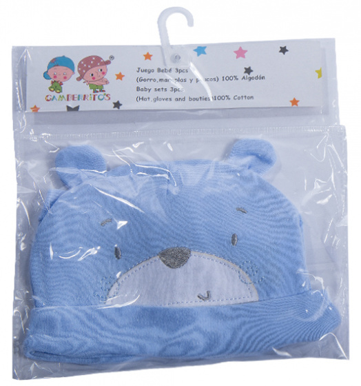 baby accessories cotton blue 3 piece mt 0-3 months