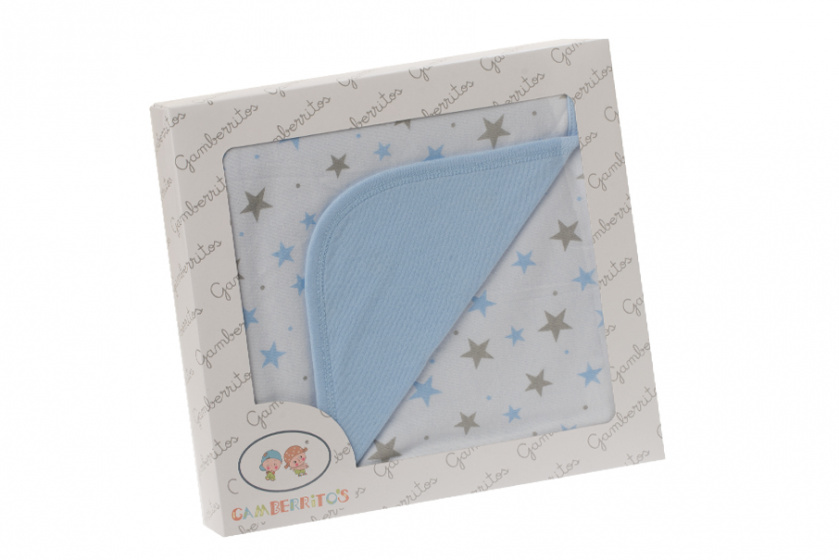 Gamberritos detská deka star junior 80 x 80 cm bavlna bielo/modrá