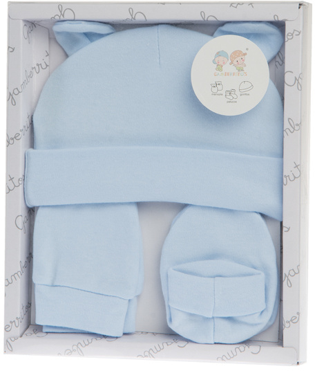 baby clothes set cotton blue 5-piece one-size