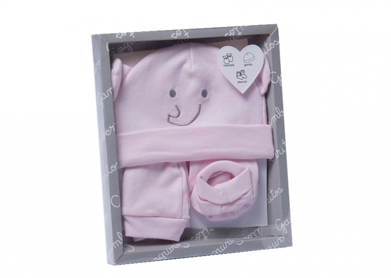 baby clothes set smile girls pink 5-piece one size