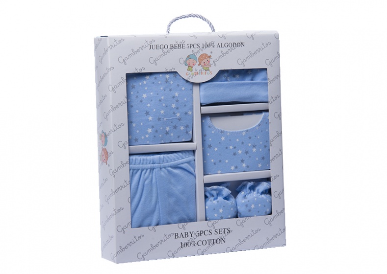 baby clothes set stars blue one size 5-piece