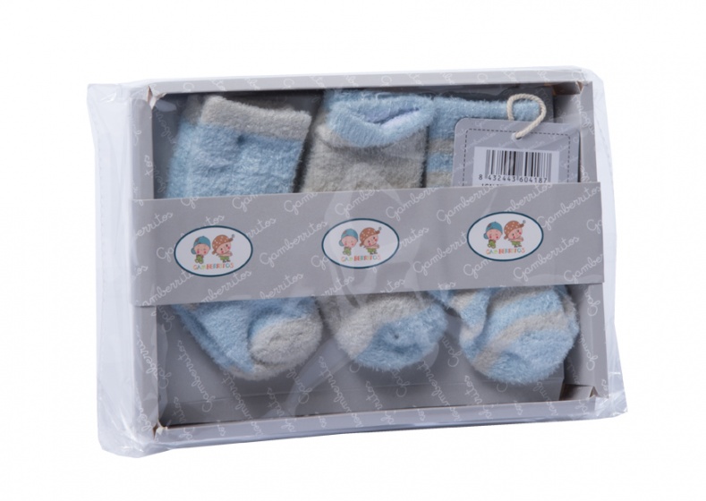 baby socks 0-6 months boys blue 3-piece
