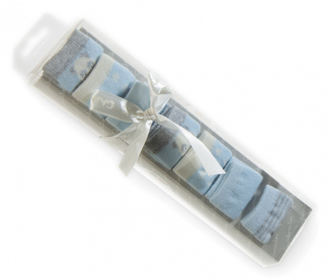 baby socks 0-6 months polycotton blue 7-piece