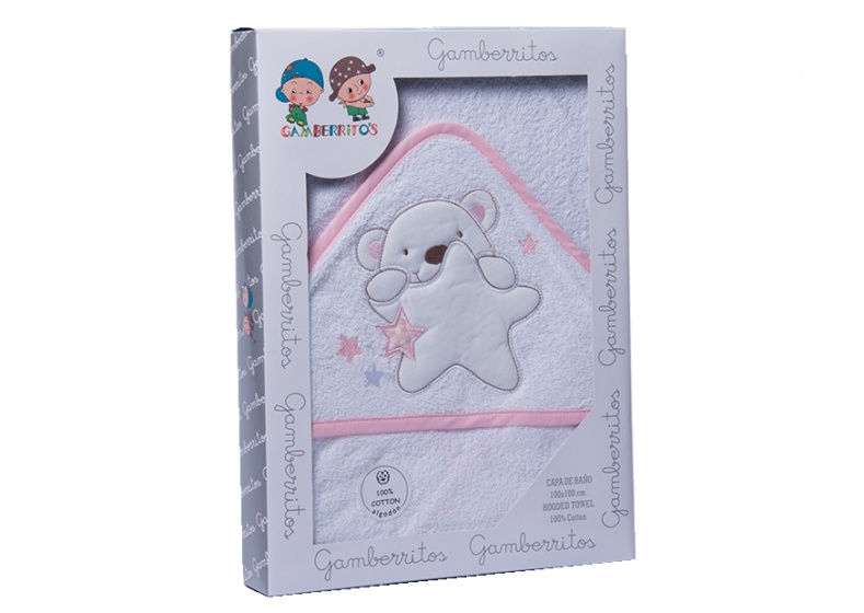 Gamberritos plyšový medvedík do kúpeľa 100 x 100 junior ružový