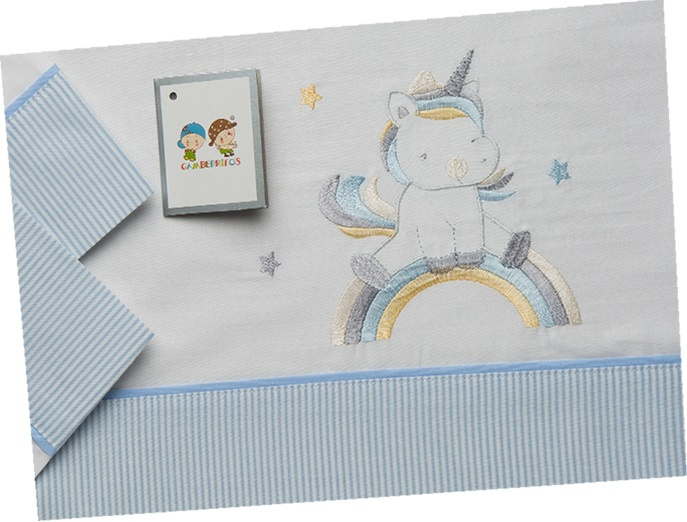 Gamberritos zábrana do postele 60 x 120 cm junior bavlna modrá